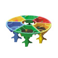 6 Box Mixed Color Sand Play Toy Round Table Shape Kids Plastic Sandbox